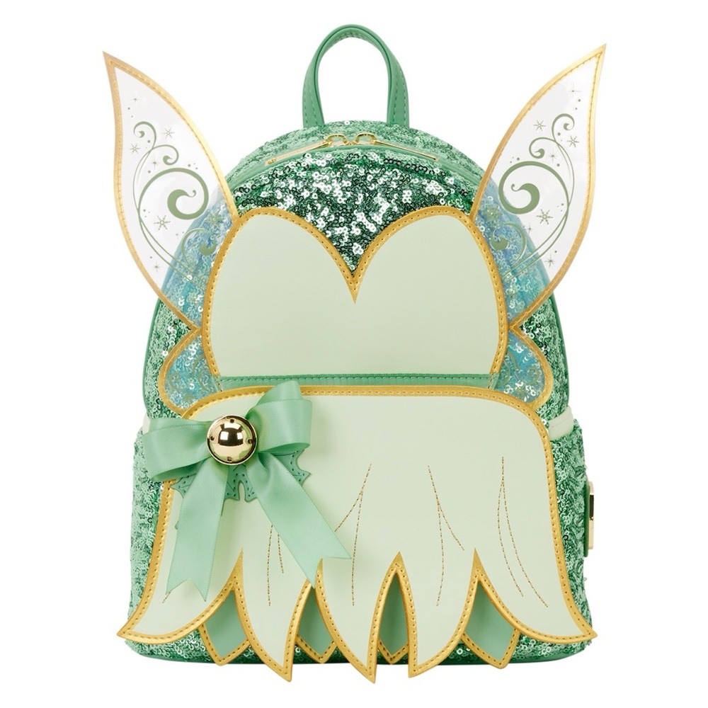 BNWT Loungefly Disney Peter Pan Tinker Bell Holiday Cosplay Sequin Backpack